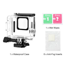Compatibel met GoPro HERO 4K 2024 PULUZ 60m / 196ft waterdichte behuizing beschermhoes met gesp, basisbevestiging en schroef