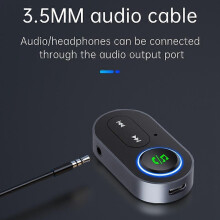 Compatibel met BR10 auto Bluetooth 5.0 adapter, 3,5 mm aux-audio-ontvanger, draadloze muziekontvanger, handsfree beladapter.