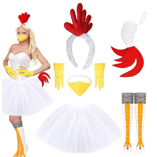 Σετ Στολή Cosplay Κοτόπουλο Σετ Κορδέλα για τα μαλλιά Κοτόπουλο Ουρά Φού 1