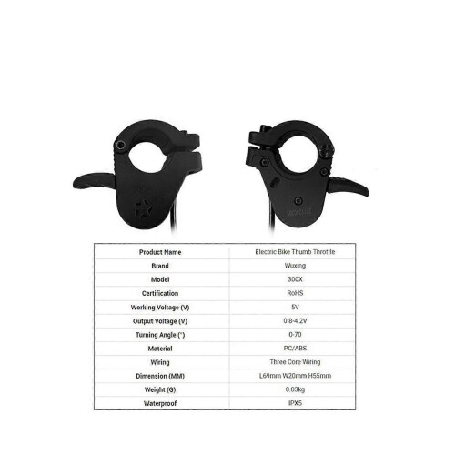 Ηλεκτρικό ποδήλατο 12-72V 300X Ebike Finger Thumb Throttle Ηλεκτρικό ποδήλατο αδιάβρο 2