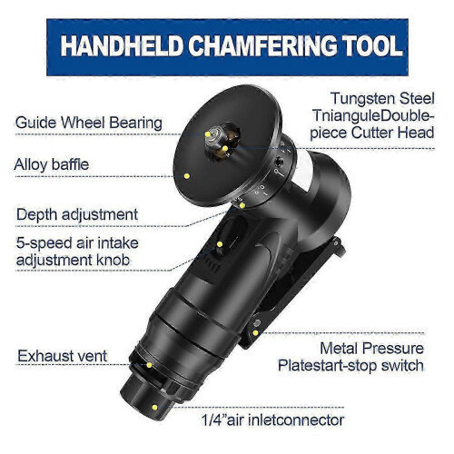 Pneumatic Chamfering Tool, 45 Degree Metal Deburring Trimming Machine, Air-Powered Chamfering Tool 2