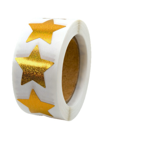 5 Roll Decorative Adhesive Star Stickers Multi Use Sealing Labels for Baking, Wrapping and Crafting Projects Self Stick Designs 2