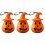 3 Τεμάχια Φωτάκια Κολοκύθας LED για το Halloween Φορητά με Καπέλο Μάγισσας και Φάντασμα 1