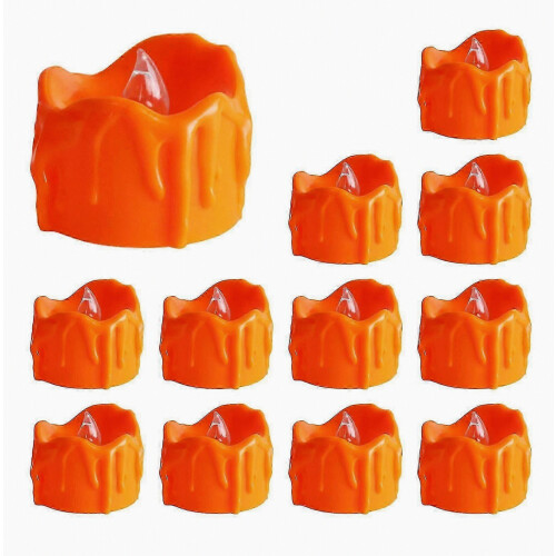 Halloween Plastic Tealight Candle Light for Wedding and Home Decor, Creative Durable Simulation Flashing Party Light