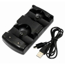 Nabíjacia stanica 2 v 1 s dvoma portmi, multifunkčná dokovacia stanica s indikátorom nabíjania pre PS3 a PS3