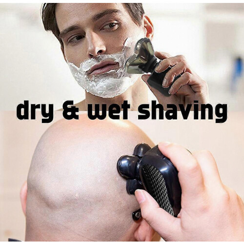 2PCS Head Shaver Replacement Heads with 2 Cleaning Brushes for Titanium Shavers, Smooth Close Shave, Easy Maintenance 1