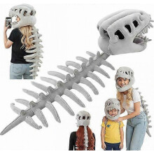 Costume di dinosauro in peluche con scheletro 3D e estensione della colonna, realistico per cosplay e scenografie, effetto scheletro completo, morbi