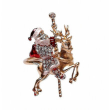 6er-Set Serviettenringe aus Metall mit Weihnachtsmotiv, Nikolaus-Design, dekorative Serviettenhalter für Weihnachtsessen, Thanksgiving, Hochzeit und