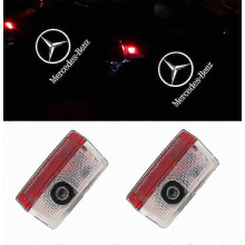 2er-Set LED Türprojektor mit Logo für Auto, passend für Mercedes GLS GLC GLB GLA A B C E Klasse, weißes Licht, für den Einstiegsbereich