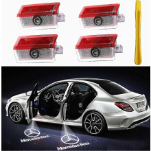 4 Stück LED Türprojektor für Auto mit Logo, kompatibel mit A B C E M G AMG GL GLA GLC GLE GLS Klasse W166 W176, weißes Licht