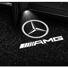 2 kpl auton oven led-logoheijastin valolle, yhteensopiva Mercedes Benz GLS GLC GLB GLA A B C E -luokka, musta kotelo