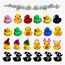 Creatieve aftelkalender met 24 eenden voor Kerstmis, adventskalender met 24 vakjes en verrassingscadeaus voor kinderen