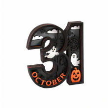 Eleganter Halloween-Wandkalender mit LED-Licht für Kinder, dekorativer Countdown bis Halloween, wiederverwendbar