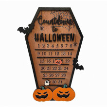 Halloween aftelkalender met houten blokken en cijfers, doe-het-zelf, voor aan de muur, voor gezinnen en decoratie voor thuis