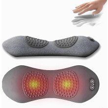 Masážny prístroj na chrbát s teplom a vibráciami na úľavu od bolesti krížov, ergonomická bedrová opora sivá