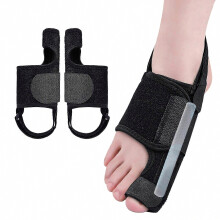Knikvoetkous voor vrouwen en mannen, grote teencorrector voor hallux valgus, pijnverlichting, zwart, 1 paar