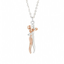 Verstelbare ketting met omhelzend paarhanger van gepolijst metaal, elegant cadeau voor romantische gelegenheden