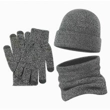 Winterset aus Mütze, Schal und Handschuhen aus Strick, warm, für Damen und Herren, ideal für kalte Tage