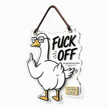 Witziges Gänse-Türschild aus Acryl, origineller Türhänger für Zuhause und Büro, dekorativer Türklinkenanhänger