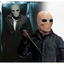 Vollkopf-Latexmaske für Halloween, gruseliges Horrorkostüm-Zubehör, Silent-Stalker-Motiv, Karneval-Party-Accessoire