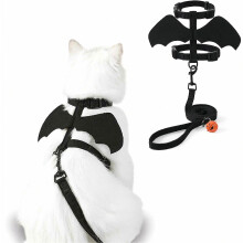 Harnasscostuum voor katten met vleermuisvleugels en riem voor huisdierfeesten, verkleedaccessoire voor Halloween
