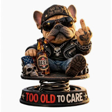 Hand-Painted Resin Bulldog Bobblehead Car Ornament, Realistic Dashboard Decor for Birthday, Christmas and Surprise Gift