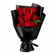 9 Head Artificial Rose Bouquet, Handcrafted Soap Flower Decoration for Valentine's Day, Anniversary, Birthday Gifts for Women, Mother, Wif