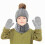 Set da 3 pezzi per bambini con cappello, sciarpa e guanti, in tessuto spesso e caldo, cappello senza tesa con decorazione a pallina, sciarpa lunga e 3