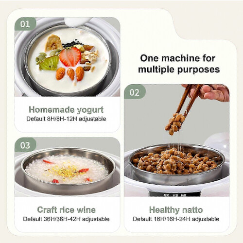 Automatic Yogurt Maker with Precise Temperature Control for Probiotic Yogurt Preparation, Home Use 1