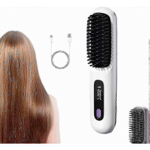 Negatieve-ionen haarstylborstel met anti-verbrandingsfunctie, snoerloze draagbare stylingkam voor salongebruik