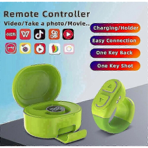 Bluetooth Page Turner Remote Control with USB Charging Case, Compatible with iOS and Android Devices, Rechargeable Hands-Free Clicker for 1