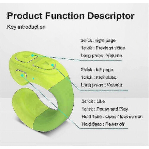Bluetooth Page Turner Remote Control with USB Charging Case, Compatible with iOS and Android Devices, Rechargeable Hands-Free Clicker for 2