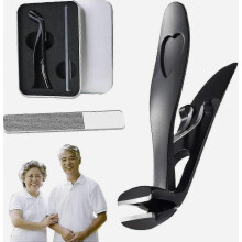 Ergonomische nagelknipper voor senioren met nagelvijl, grote teennagelknipper voor dikke en ingegroeide nagels, comfortabele grip