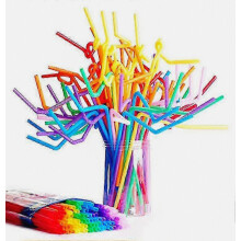 200pcs Disposable Flexible Plastic Drinking Straws in Assorted Colors for Parties, Home Use, and Everyday Drinks
