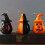 3 Τεμάχια Φωτάκια Κολοκύθας LED για το Halloween Φορητά με Καπέλο Μάγισσας και Φάντασμα 4