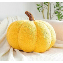 Plush Pumpkin Pillow, Halloween Pumpkin Stuffed Toy, 3D Shaped Cushion for Home Decor, 20 cm Orange Accent Pillow