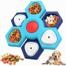 Dog Puzzle Feeder Multi Level Rotating Toy Slows Eating and Builds Training Skills for Interactive Enrichment
