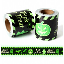 Glow in the Dark Fluorescent Warning Tape for Halloween Party and Stair Decoration, Durable Safety Marking Tape for Indoor Use