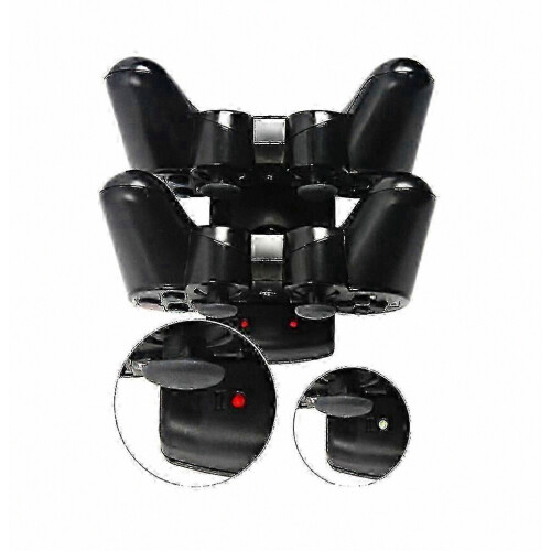 2 in 1 Dual Port Charging Dock Multifunction Charging Station with Light Indicator for PS3 Controllers, Black 2