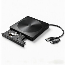 Extern dvd-station met USB 3.0 en USB-C, cd- en dvd-speler met brander, compatibel met Windows en macOS, draagbaar, zwart