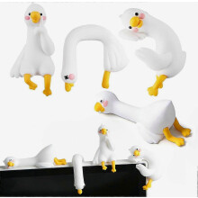 Dekorative Enten aus Kunstharz, 4 Stück, Mini-Figuren für Schreibtisch, Computermonitor, Armaturenbrett, Bilderrahmen und Fernseher, verspielt und d