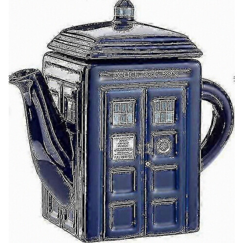 Τσαγιέρα Tardis του Doctor Who, κεραμική, μπλε, διακοσμητική για λάτρεις της σειράς