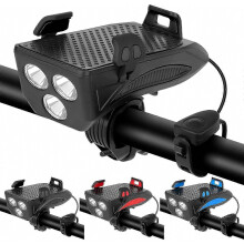 4-in-1 Fahrradfrontlicht mit Handyhalterung, multifunktionales Sicherheitslicht für sicheres Radfahren bei Nacht