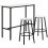 Three-Piece Marble-Effect Bar Table Set - White/Black 1