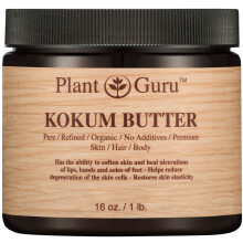 Rauwe Kokum Boter 16 oz. / 1 lb. Pot - 100% Puur Natuurlijke Koudgeperste - Geweldig voor Huid, Lichaam en Haar