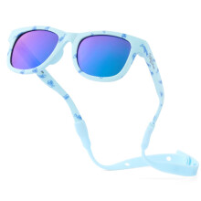 BABY SUNNIES Polarisierte Baby-Sonnenbrille mit Band - Unzerbrechliche flexible Sonnenbrille für 0-24 Monate - Himmelblau