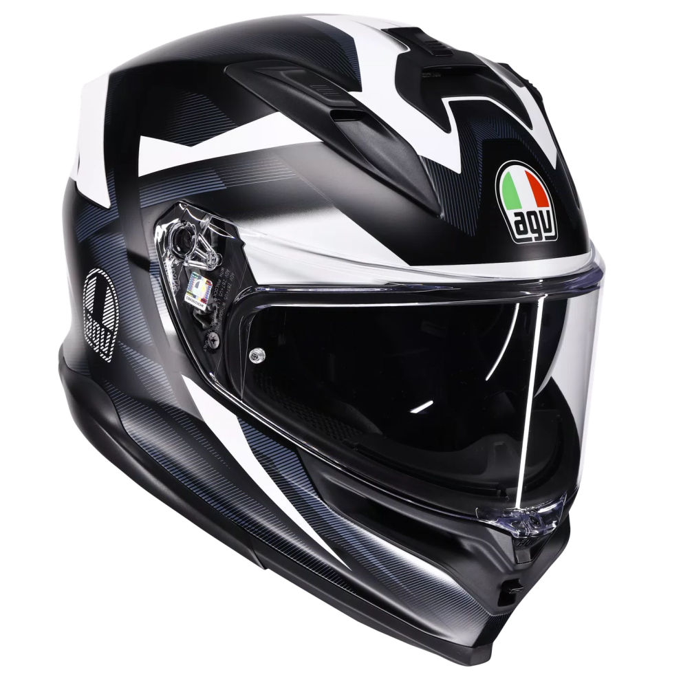 Agv Unisex Glimpse Matt Black/White - K7 Mplk - Motorbike Full Face Helmet E2206, Size: Xl - Image 3