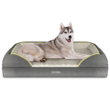 (Extra Large Plus 122x89x20cm) Dreamcatcher Dog Bed Orthopaedic Shredded Memory Foam Removable Cover
