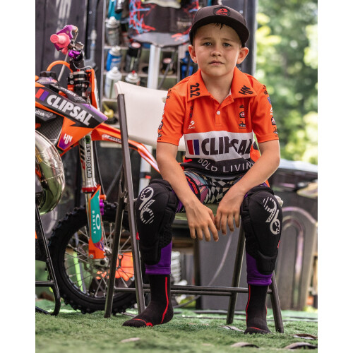 EVS Slayco Youth Knee Guards Purple / Black 1