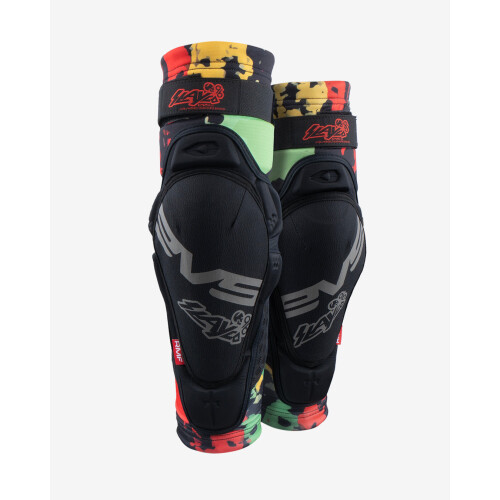 EVS Slayco Youth Knee Guards Explosion Red / Yellow / Green